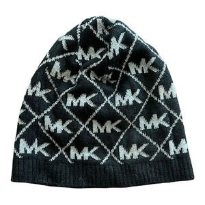 Michael Michael Kors Black Silver Metallic Beanie